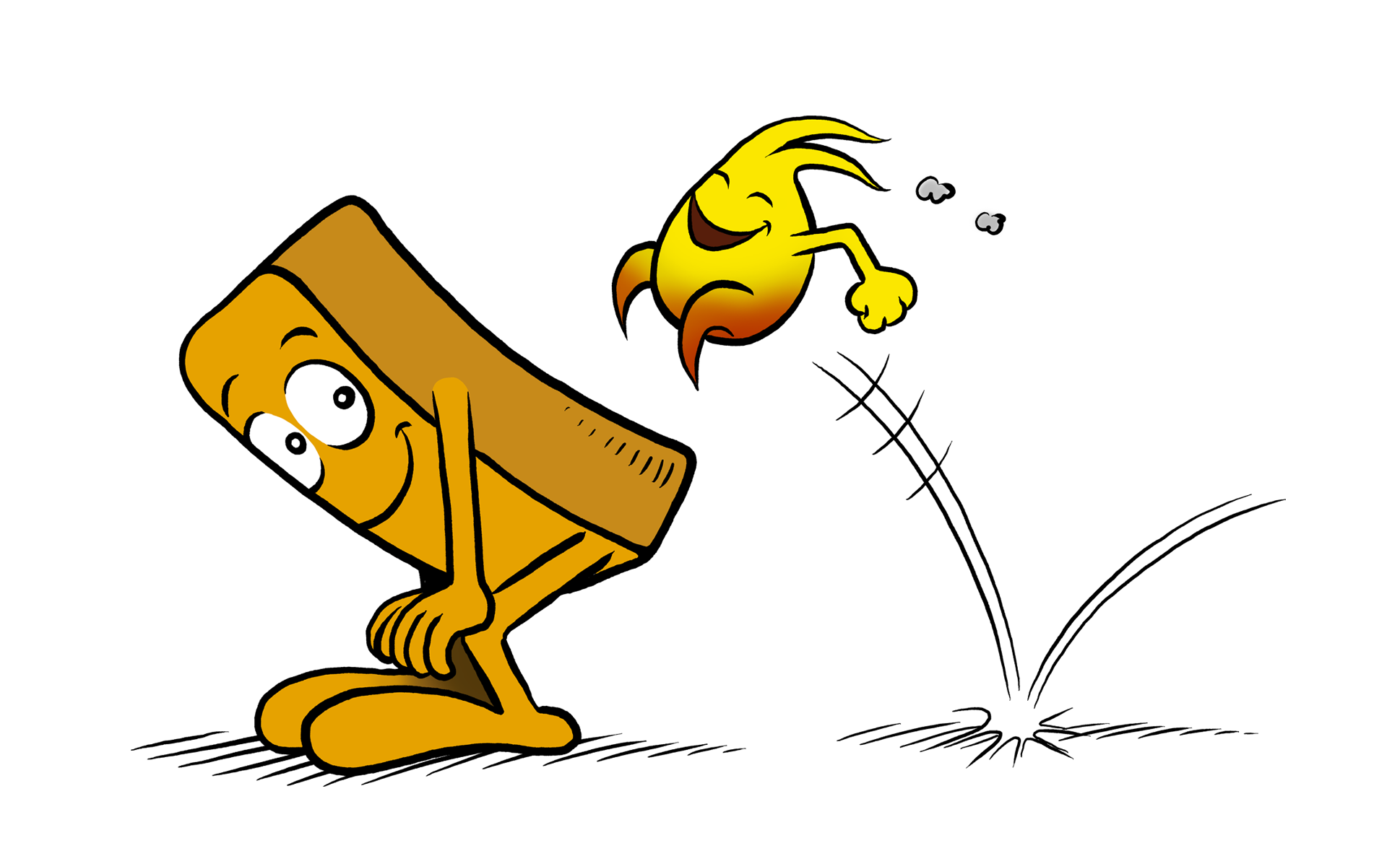 Ziegel und Flamme Bockspringen